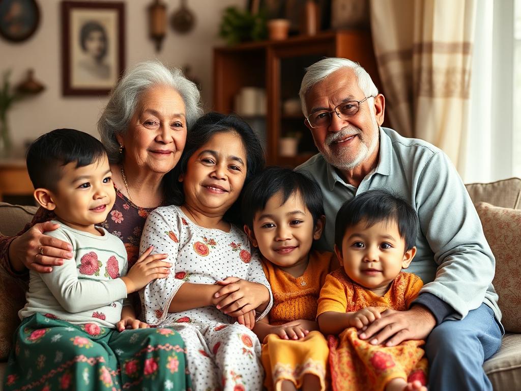 Familia mexicana de adultos mayores