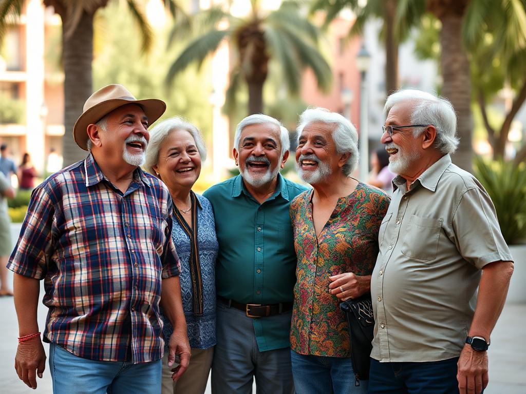Grupo de amigos adultos mayores